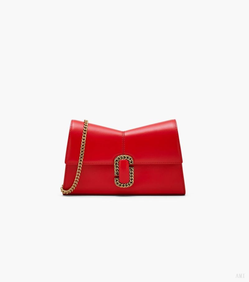 Marc Jacobs |Le portefeuille à chaîne St. Marc - Rouge véritable |France Outlet