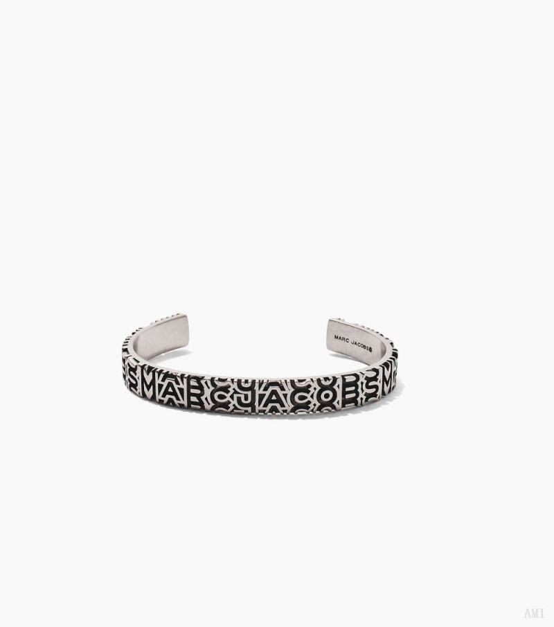 Marc Jacobs |Le Bracelet Gravé Monogramme - Argent Vieilli |France Outlet