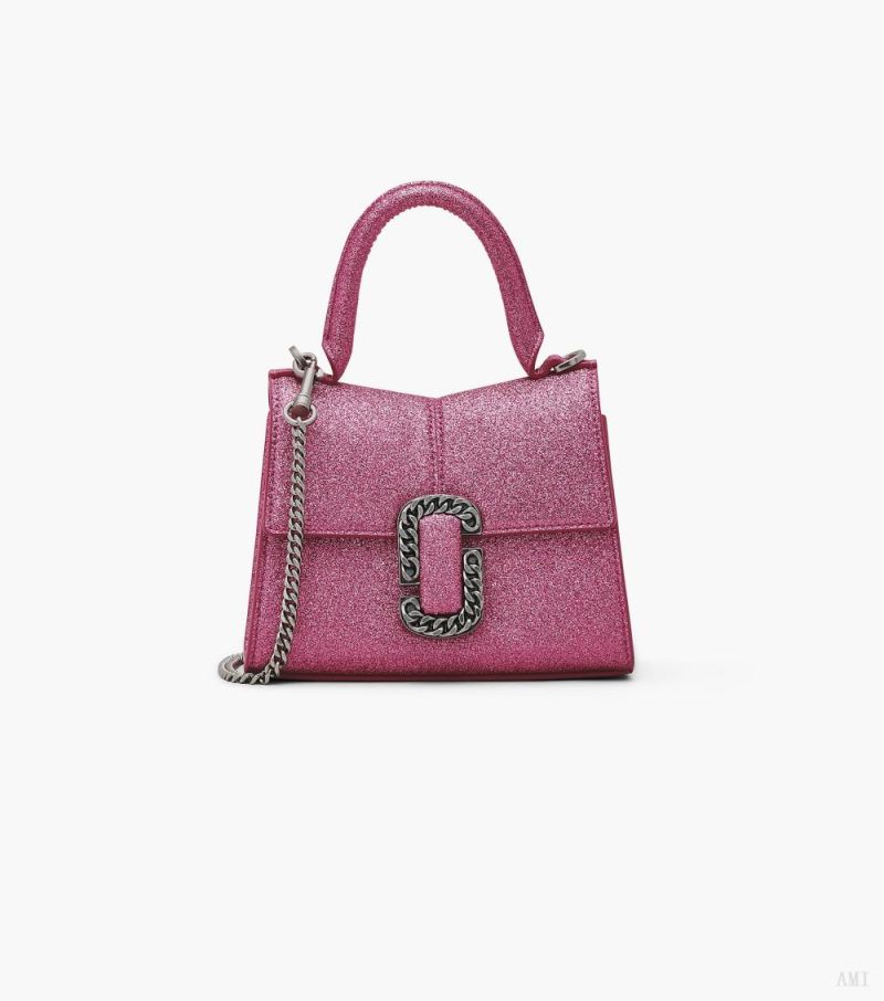 Marc Jacobs |Le sac à main mini St. Marc à paillettes galactiques - Rose rouge à lèvres |France Outlet