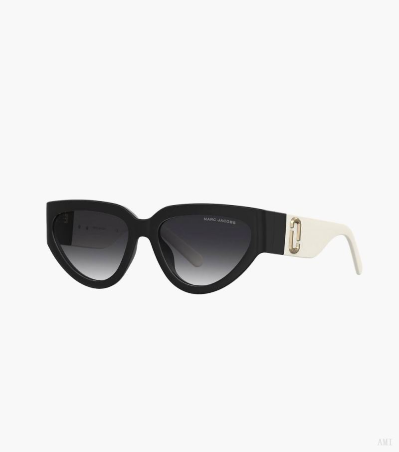 Marc Jacobs |Lunettes de soleil œil de chat J Marc - Noir/Blanc |France Outlet