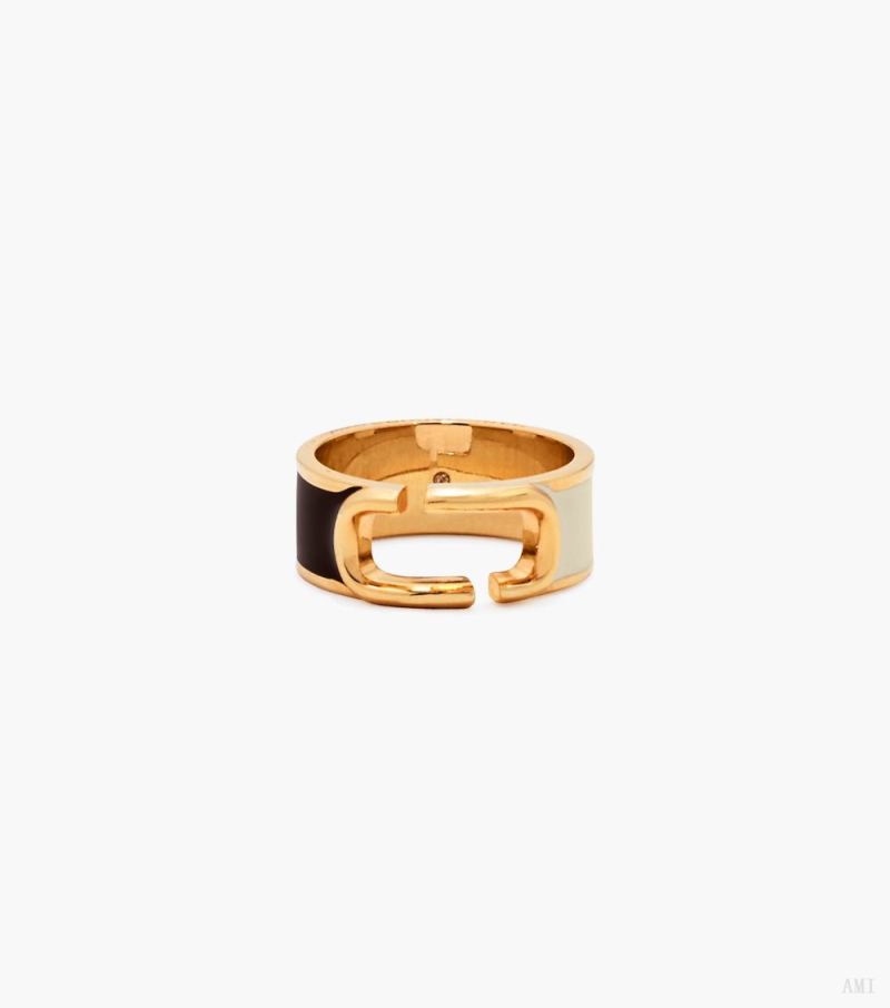 Marc Jacobs |Bague J Marc Colorblock - Multi noir/or | France Outlet