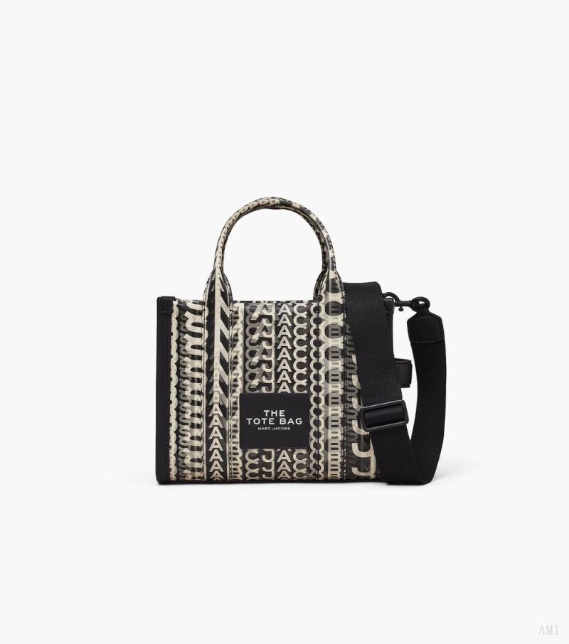 Marc Jacobs |Le petit sac fourre-tout lenticulaire Monogram - Noir/Blanc |France Outlet