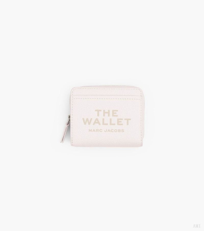 Marc Jacobs |Le mini portefeuille compact en cuir - Coton |France Outlet