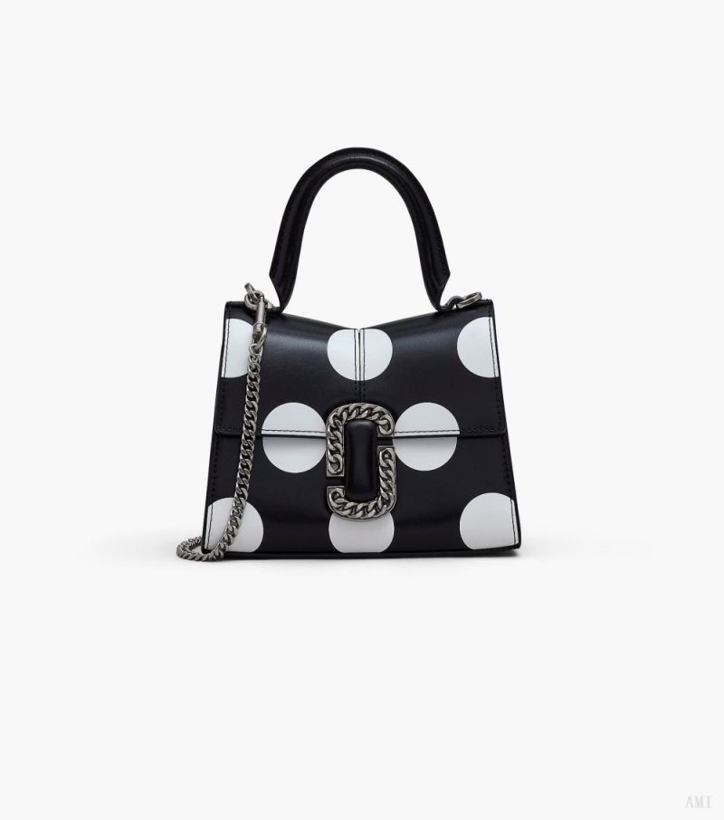 Marc Jacobs |Le sac à main mini St. Marc Spots - Noir/Blanc |France Outlet