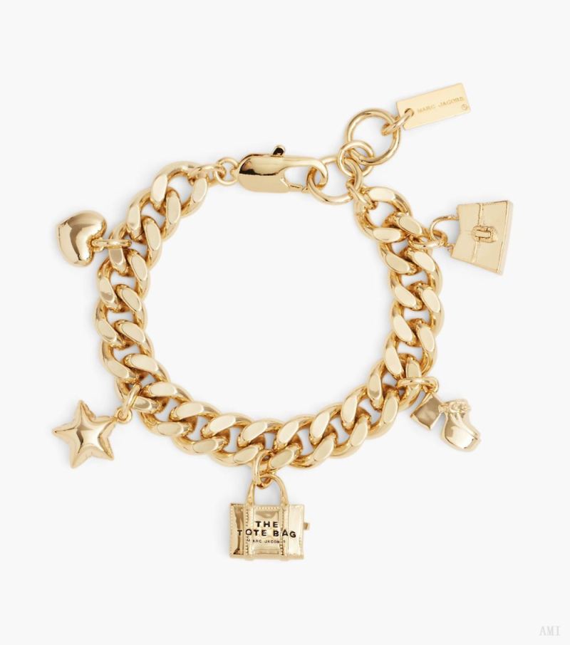 Marc Jacobs |Bracelet à breloques Mini Icon - Or antique clair |France Outlet