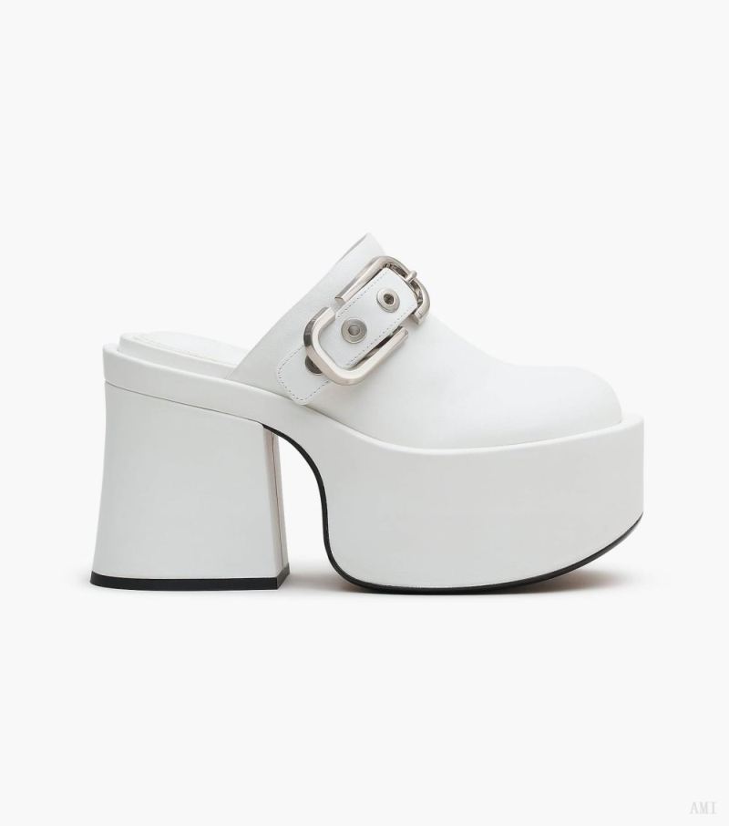 Marc Jacobs |Le sabot en cuir J Marc - Blanc |France Outlet