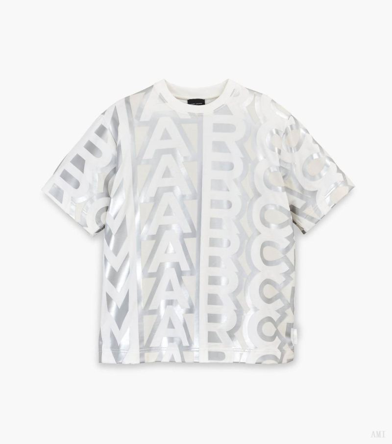 Marc Jacobs |T-shirt Big Monogram - Argent/Blanc brillant |France Outlet