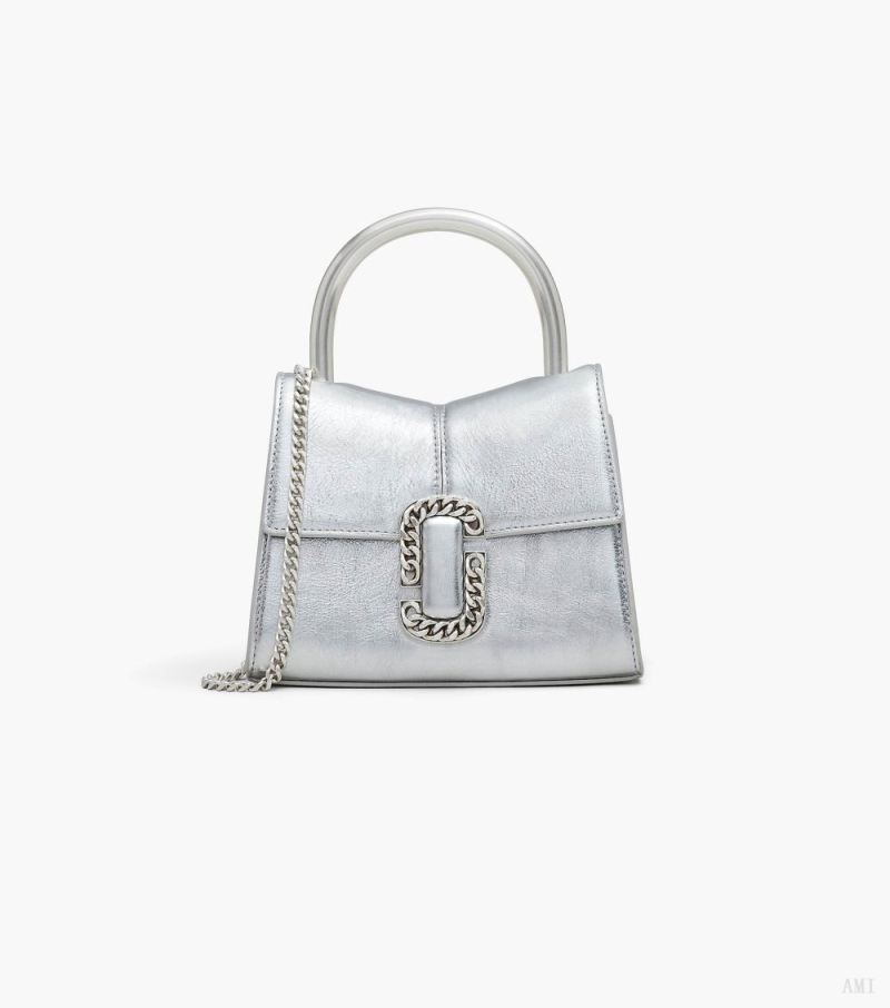 Marc Jacobs |Le mini sac à poignée supérieure métallique St. Marc - Argent |France Outlet