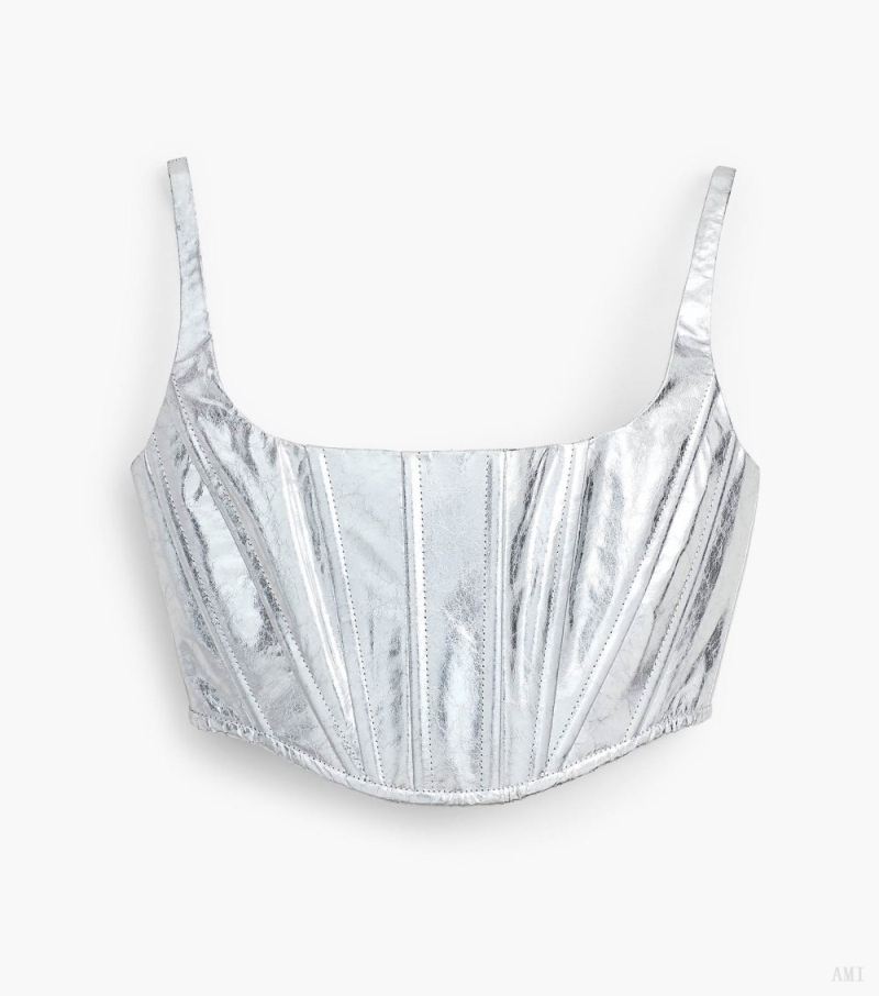 Marc Jacobs |Le bustier en cuir - Argent |France Outlet