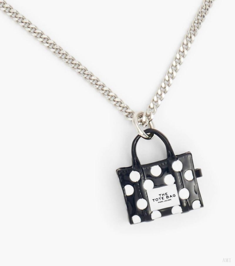 Marc Jacobs |The Spots Tote Necklace - Black Multi/Silver |France Outlet