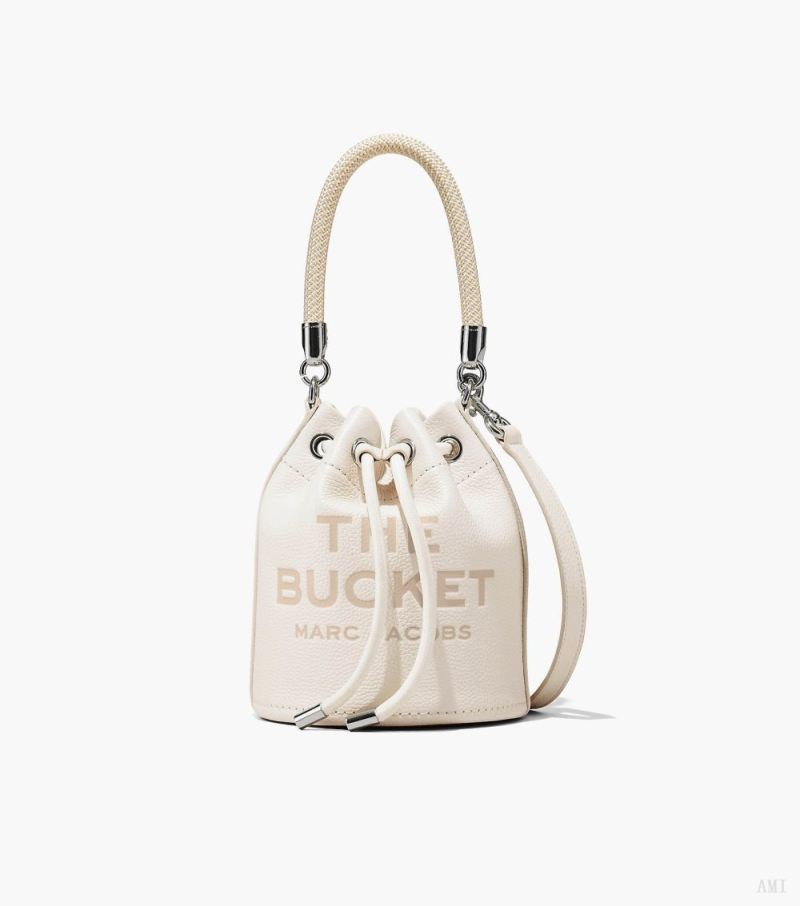 Marc Jacobs |Le sac seau en cuir - Coton/argent |France Outlet