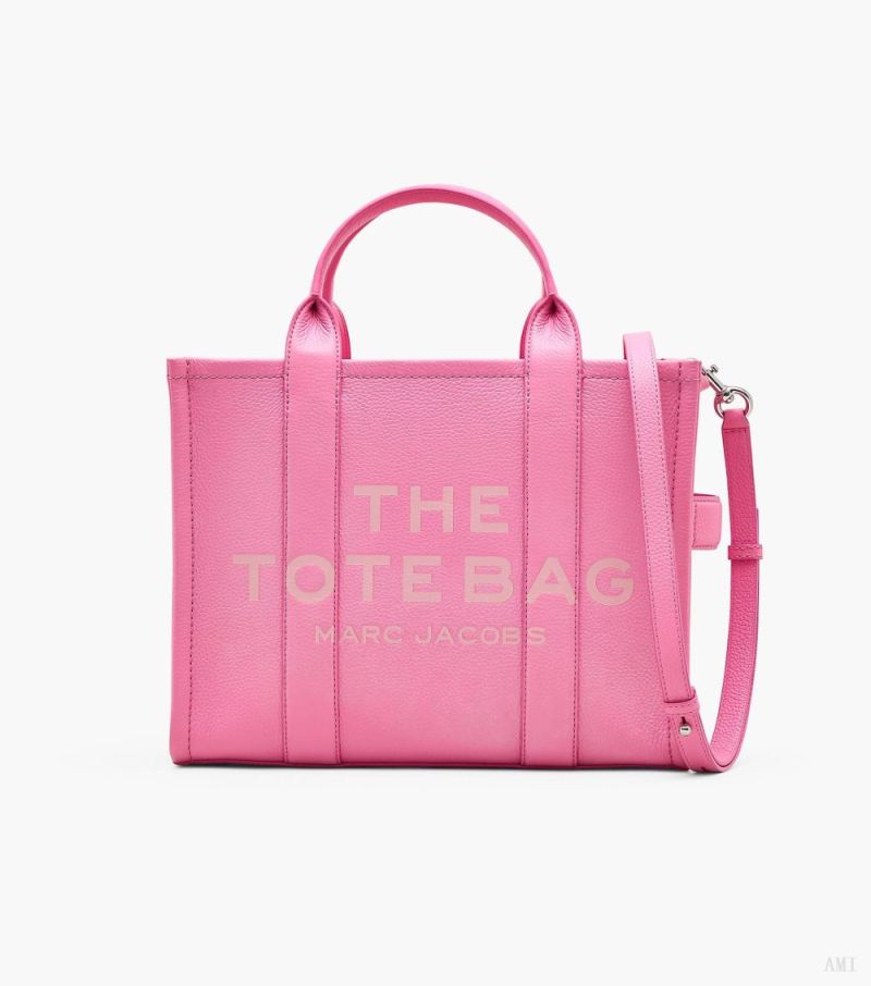 Marc Jacobs |Le sac fourre-tout moyen en cuir - Rose pétale |France Outlet