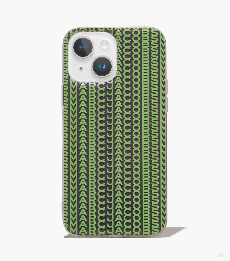 Marc Jacobs |The Monogram Iphone Case 14 Max - Gris/Fluro Green |France Outlet