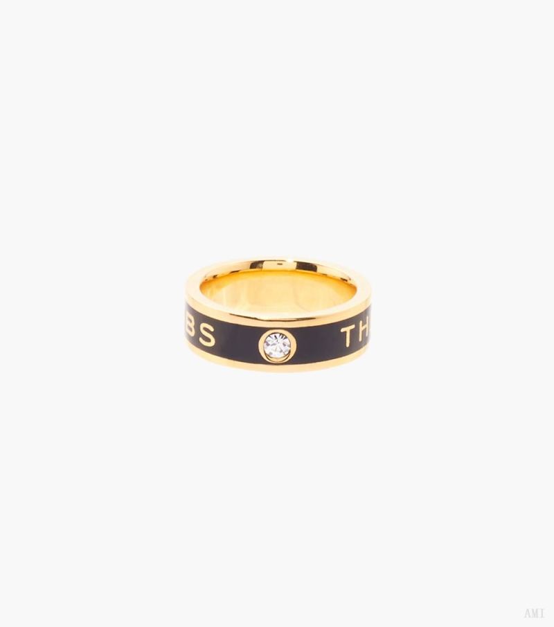 Marc Jacobs |La bague médaillon - Noir/or |France Outlet