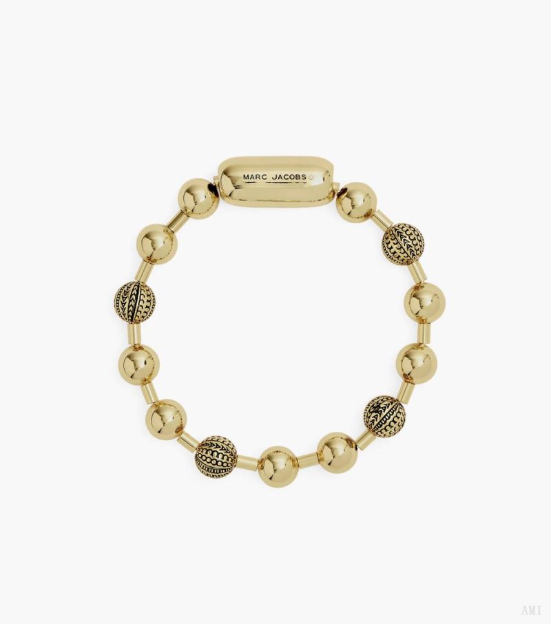 Marc Jacobs |Le Bracelet Chaîne à Billes Monogram - Or Antique Clair |France Outlet