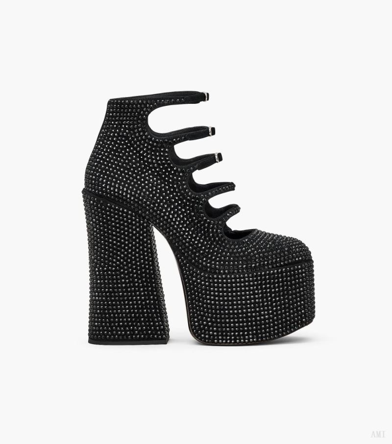 Marc Jacobs |Bottines Kiki à strass - Noir/Noir |France Outlet