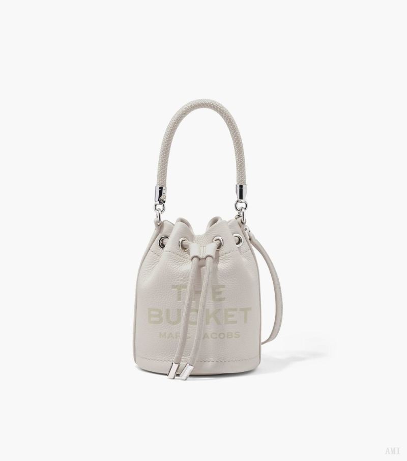 Marc Jacobs |Le Mini Sac Seau en Cuir - Coton/Argent |France Outlet