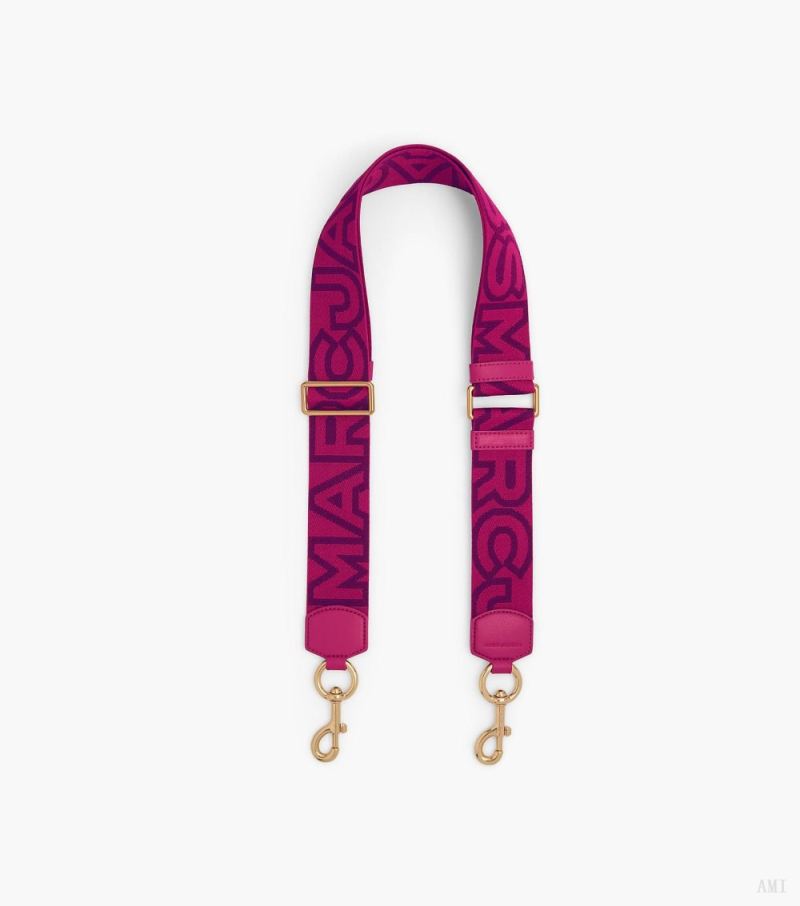 Marc Jacobs |The Outline Logo Webbing Strap - Lipstick Pink Multi |France Outlet