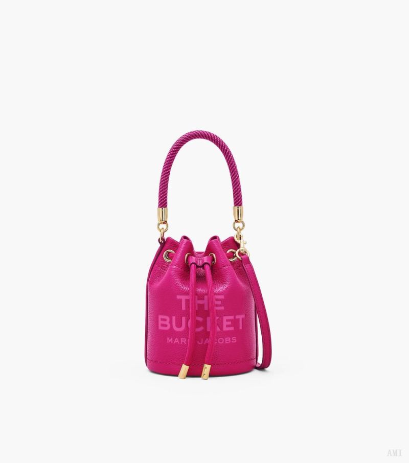 Marc Jacobs |Le mini sac seau en cuir - Rose rouge à lèvres |France Outlet