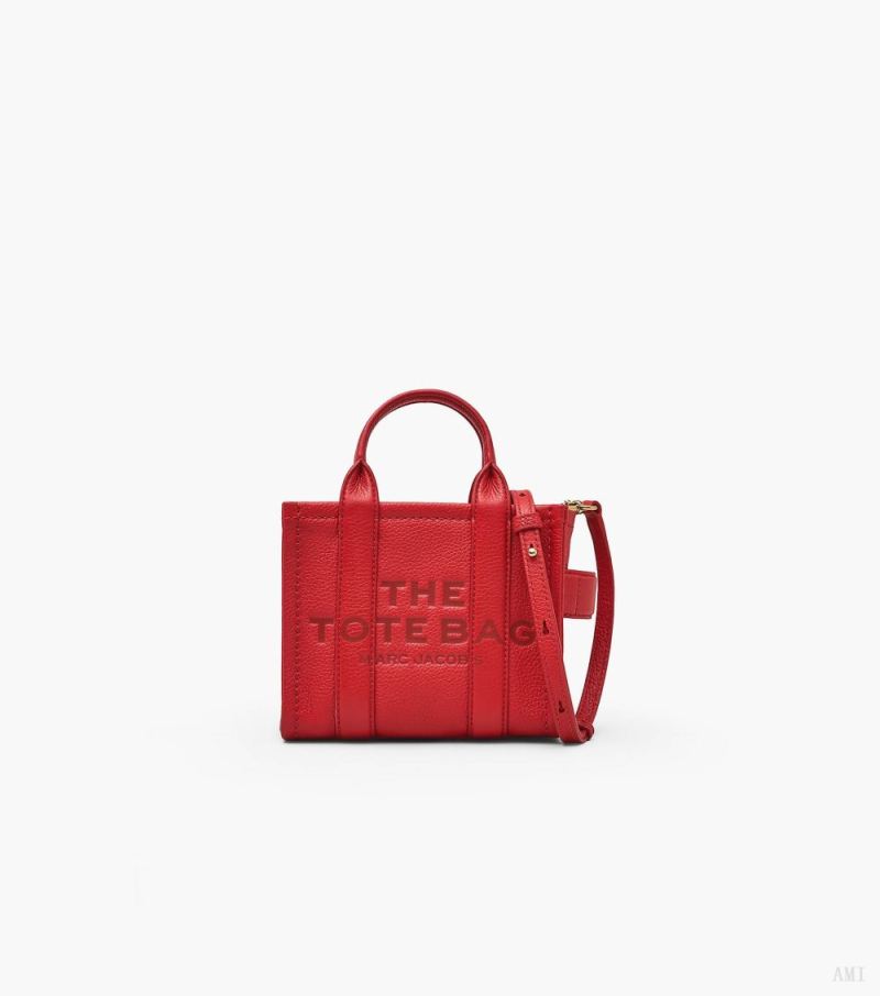 Marc Jacobs |Le mini sac fourre-tout en cuir - Rouge véritable |France Outlet