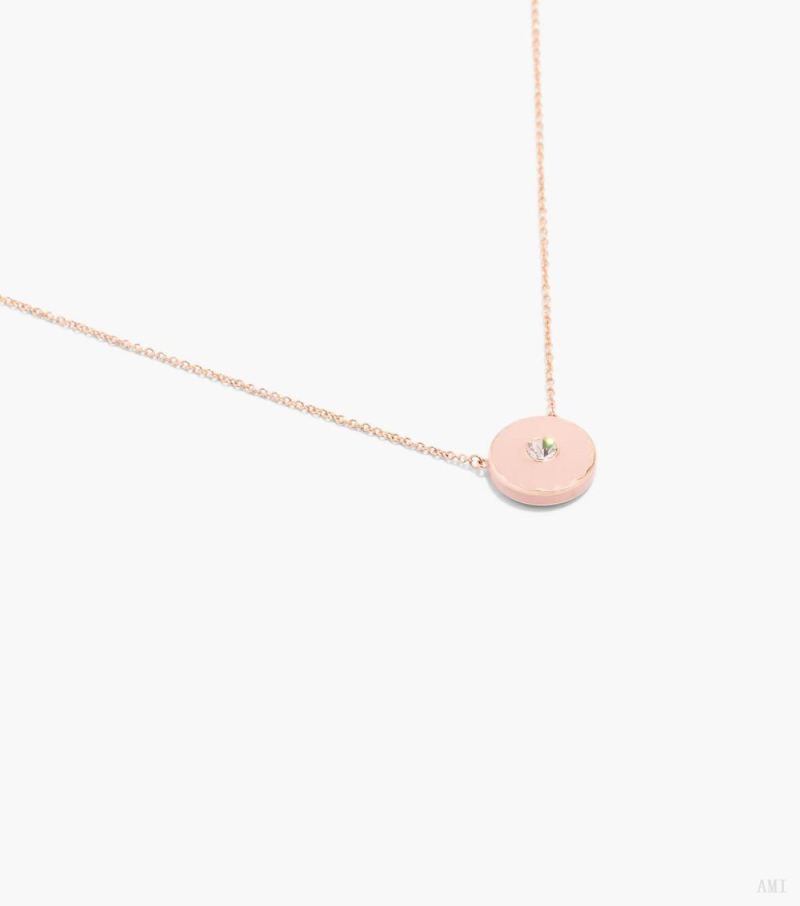 Marc Jacobs |Le pendentif médaillon - Sable/or rose |France Outlet