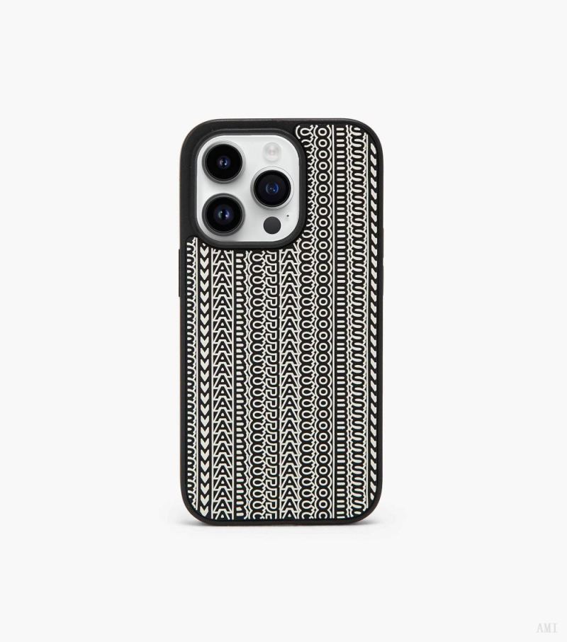 Marc Jacobs |La coque 3D Monogram pour iPhone 14 Pro - Noir/Blanc |France Outlet