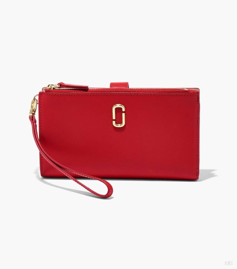 Marc Jacobs |Le porte-monnaie pour téléphone J Marc - Rouge véritable |France Outlet