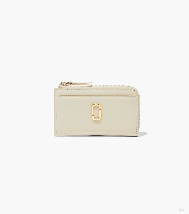 Marc Jacobs |Le portefeuille multi-zip J Marc Top Zip - Cloud White |France Outlet