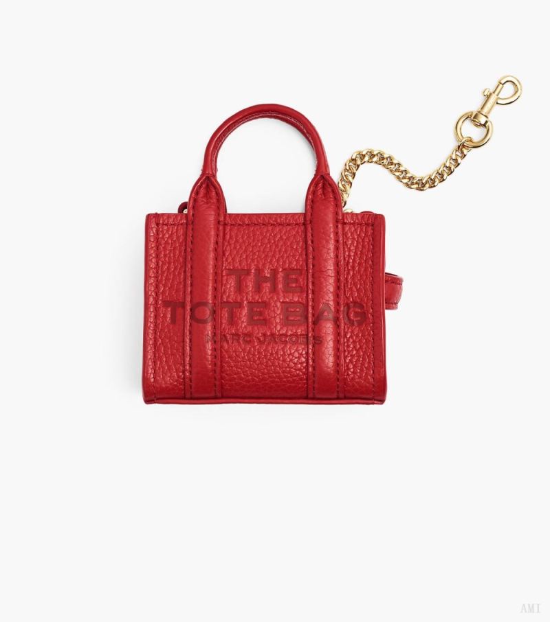 Marc Jacobs |Le porte-clé Nano Tote Bag - Rouge véritable |France Outlet