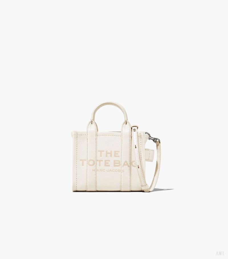 Marc Jacobs |Le mini sac fourre-tout en cuir - Coton/Argent |France Outlet