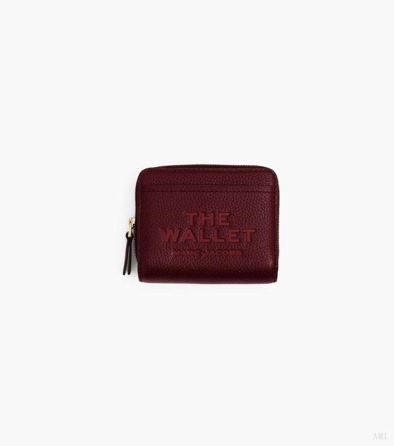 Marc Jacobs |Le mini portefeuille compact en cuir - Cerise |France Outlet