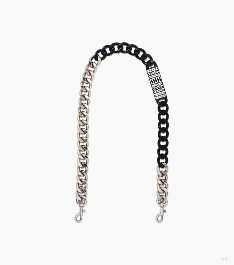 Marc Jacobs |Bandoulière chaîne Barcode - Nickel/Noir |France Outlet