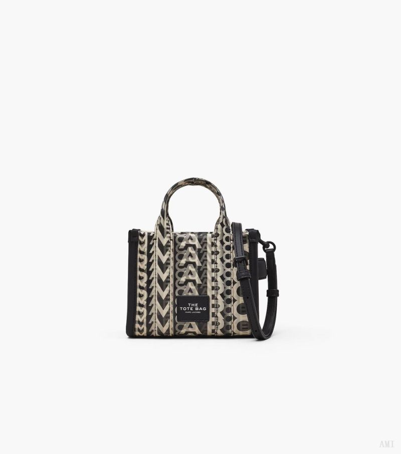 Marc Jacobs |Le mini sac fourre-tout lenticulaire Monogram - Noir/Blanc |France Outlet