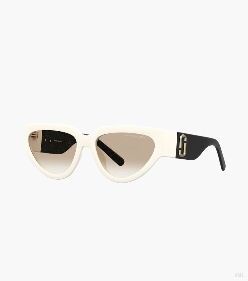 Marc Jacobs |Lunettes de soleil œil de chat J Marc - Blanc/Noir |France Outlet