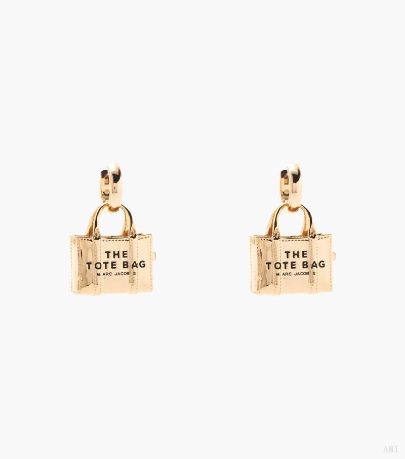 Marc Jacobs |The Tote Bag Charm Earrings - Light Antique Gold |France Outlet