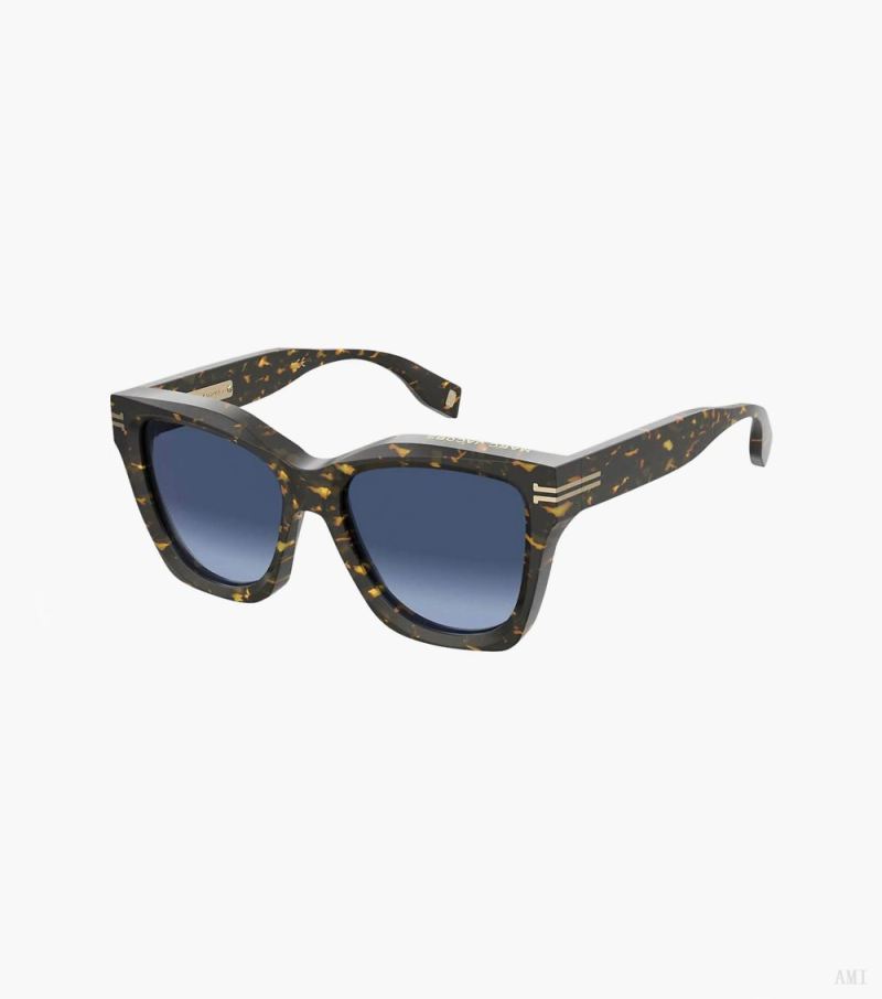 Marc Jacobs |Lunettes de soleil carrées surdimensionnées Icon Edge - Havane |France Outlet