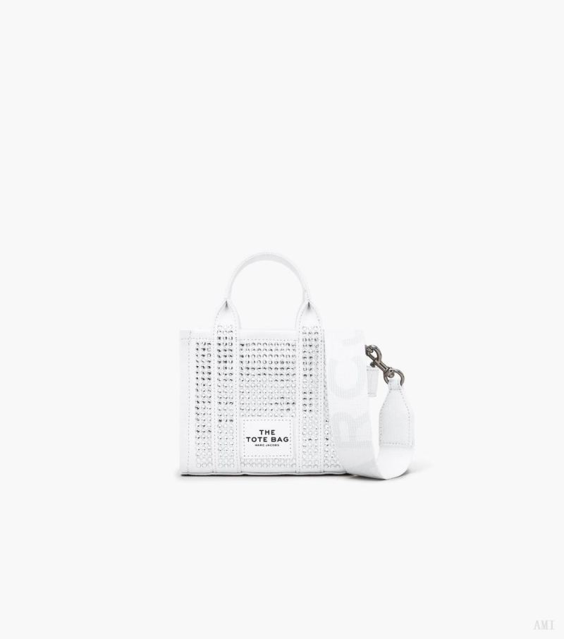 Marc Jacobs |Le mini sac fourre-tout en toile cristal - Cristal blanc |France Outlet