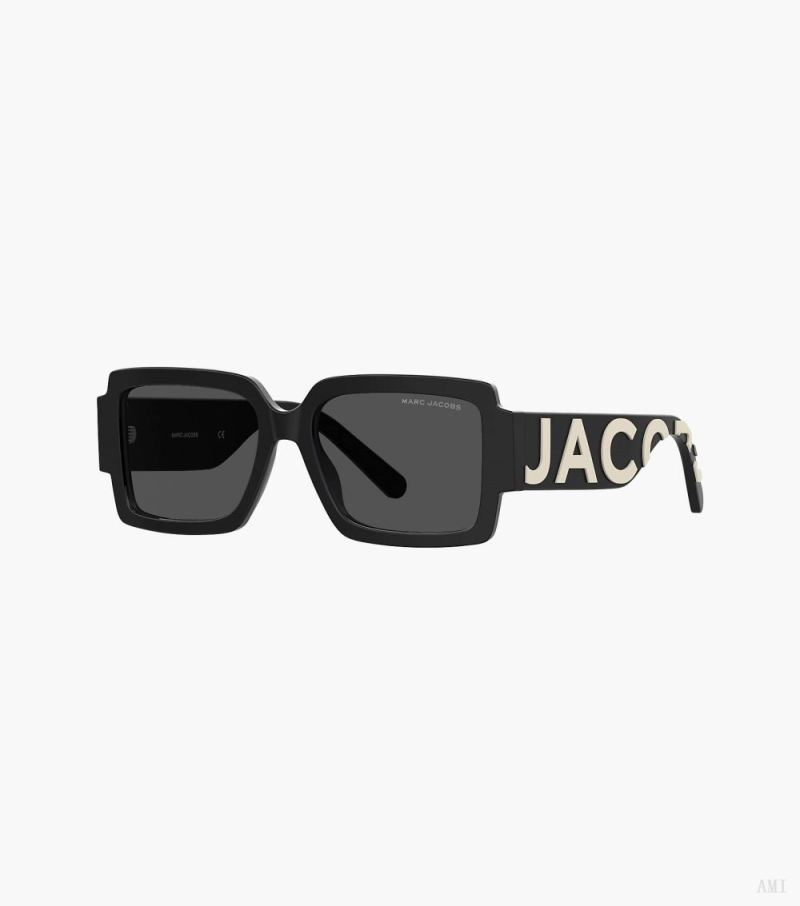 Marc Jacobs |Les lunettes de soleil carrées Marc Jacobs - Noir/Blanc |France Outlet