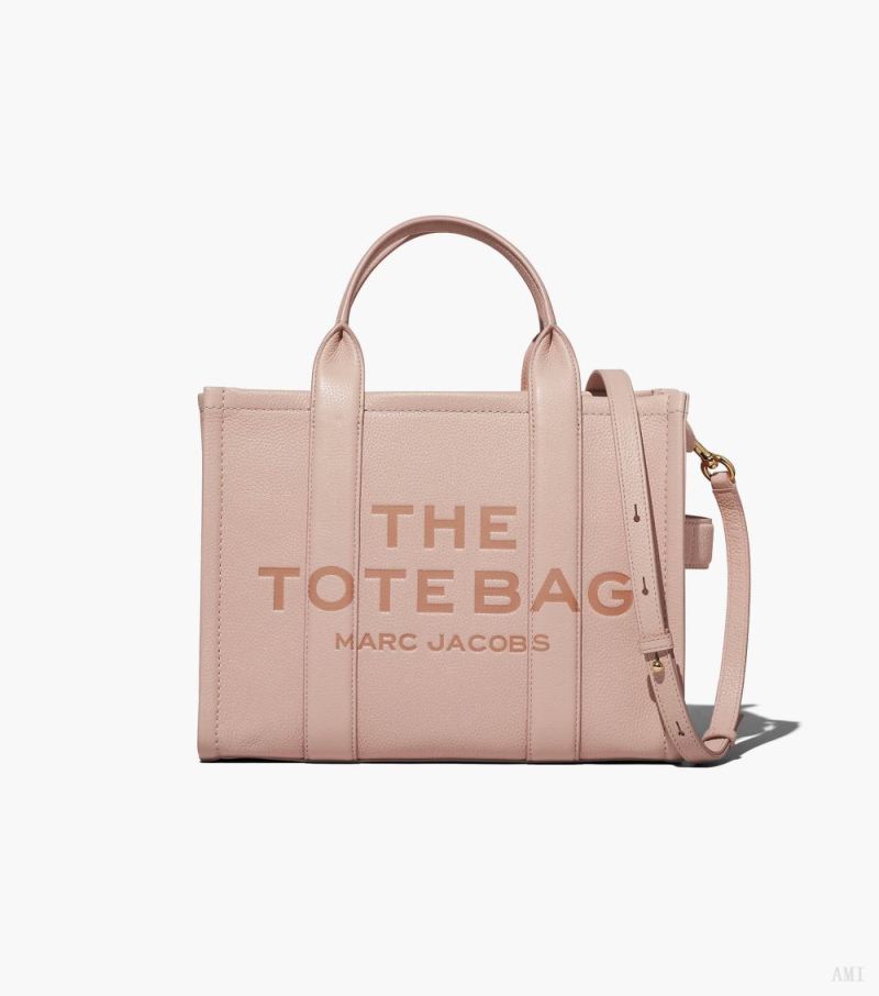 Marc Jacobs |Le sac fourre-tout en cuir de taille moyenne - Rose |France Outlet