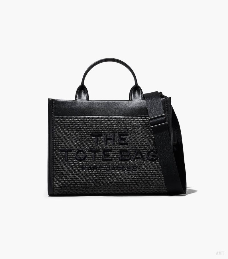 Marc Jacobs |Le sac fourre-tout moyen tissé Dtm - Noir |France Outlet