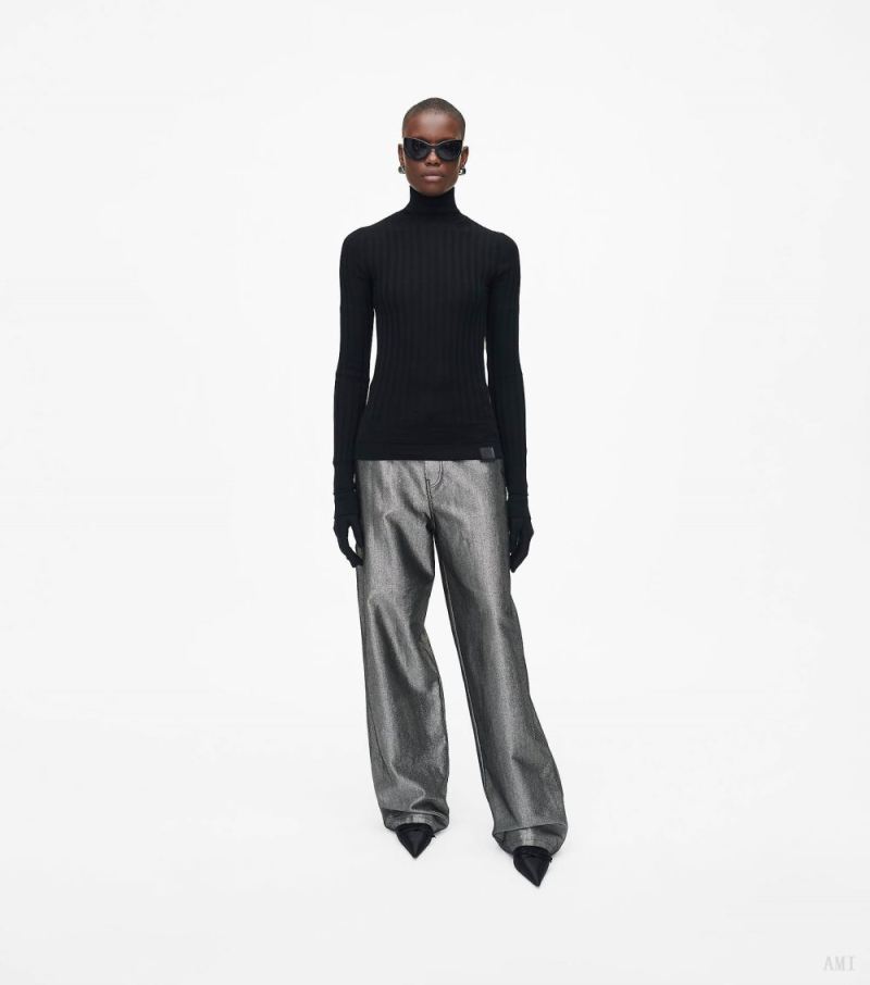 Marc Jacobs |The Lightweight Ribbed Turtleneck - Black |France Outlet