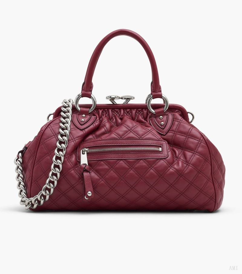 Marc Jacobs |Sac Stam en cuir matelassé réédition - Cerise |France Outlet