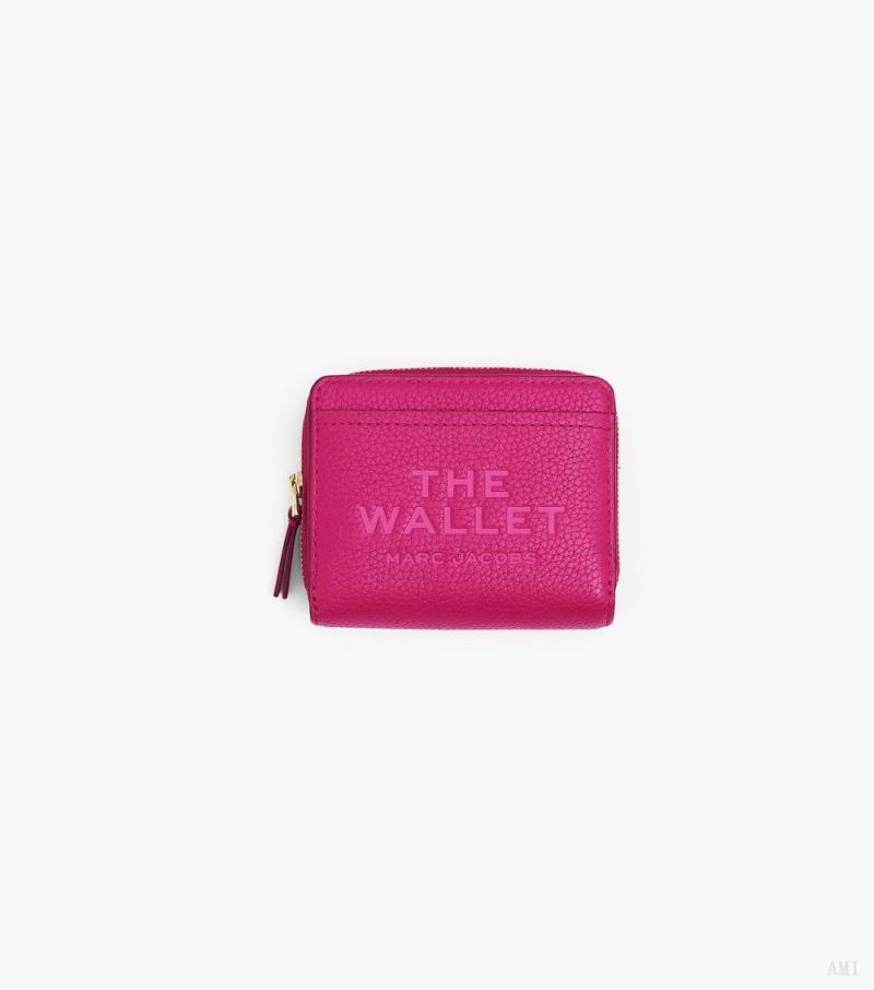 Marc Jacobs |Le mini portefeuille compact en cuir - Lipstick Pink |France Outlet