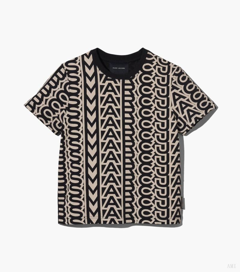 Marc Jacobs |T-shirt Monogram Baby - Noir/Ivoire |France Outlet