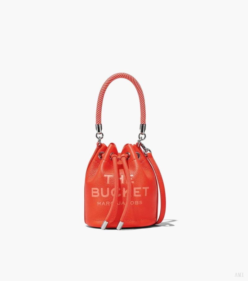 Marc Jacobs |Le mini sac seau en cuir - Orange électrique |France Outlet