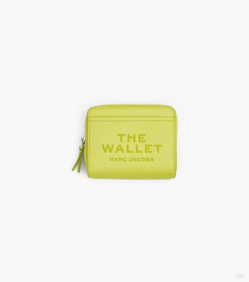 Marc Jacobs |Le mini portefeuille compact en cuir - Limoncello |France Outlet