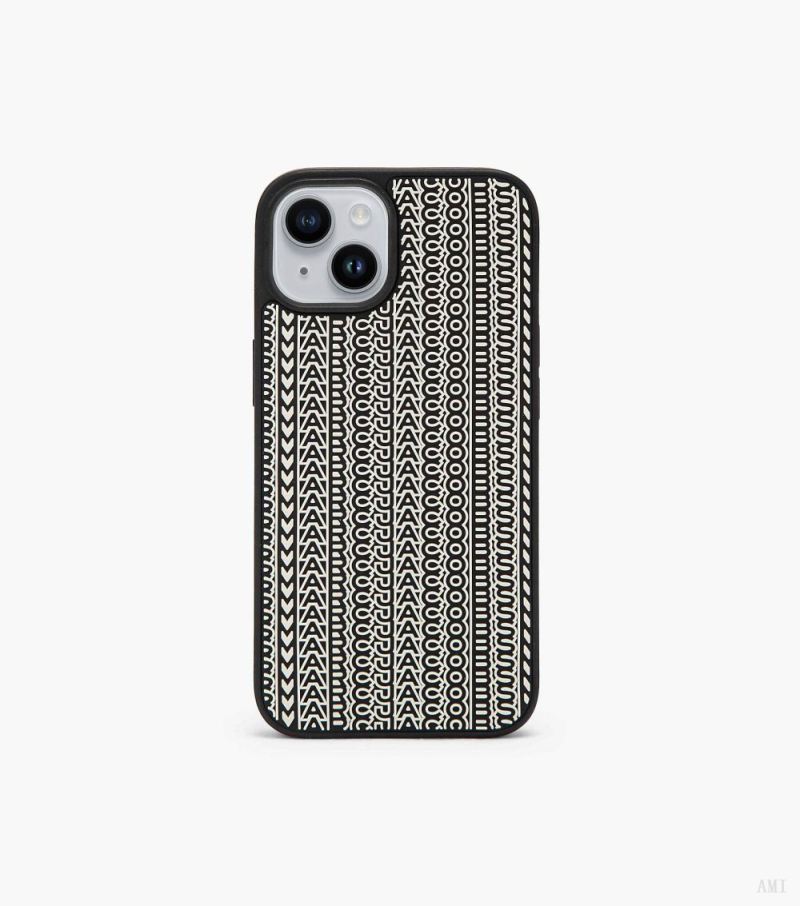 Marc Jacobs |La coque 3D Monogram pour iPhone 14 - Noir/Blanc |France Outlet