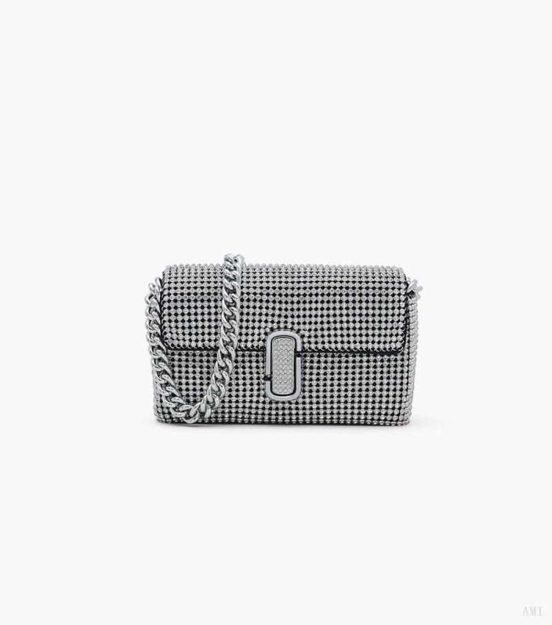 Marc Jacobs |Le mini sac bandoulière J Marc en strass - Cristaux |France Outlet