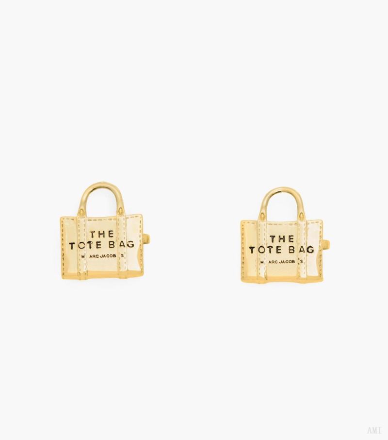 Marc Jacobs |The Tote Bag Studs - Light Antique Gold |France Outlet