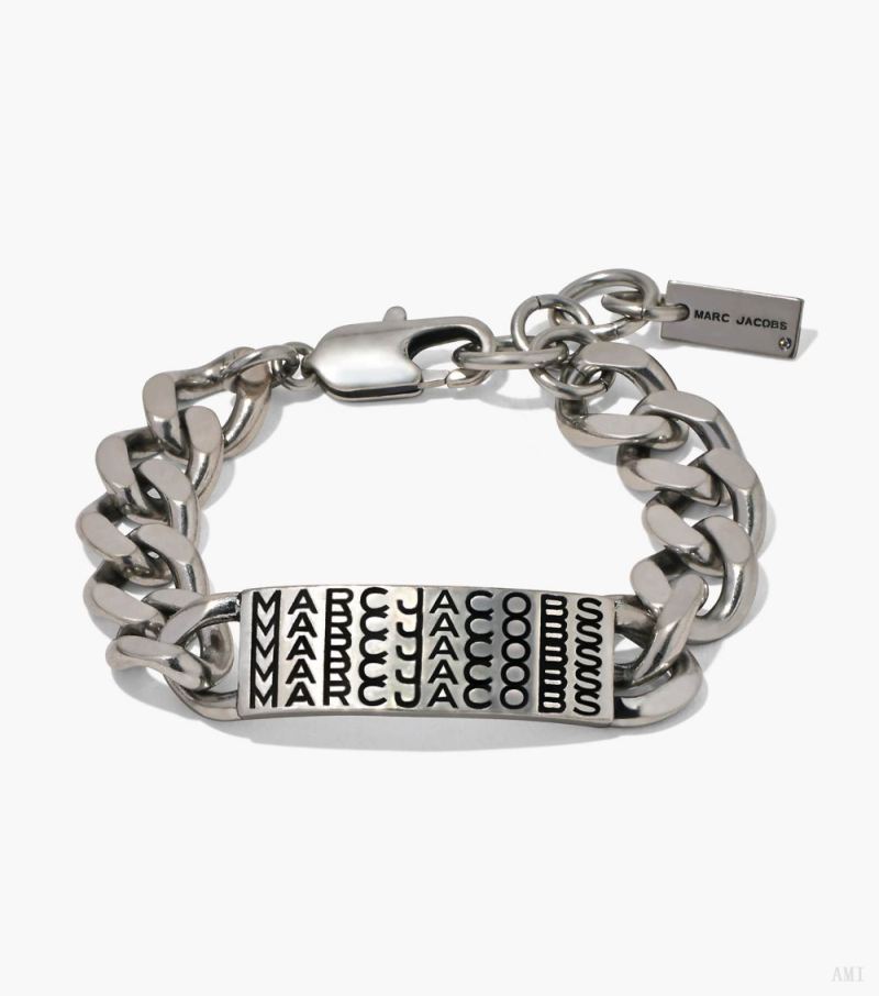 Marc Jacobs | Bracelet chaîne d'identification monogramme Barcode - Argent vieilli | France Outlet